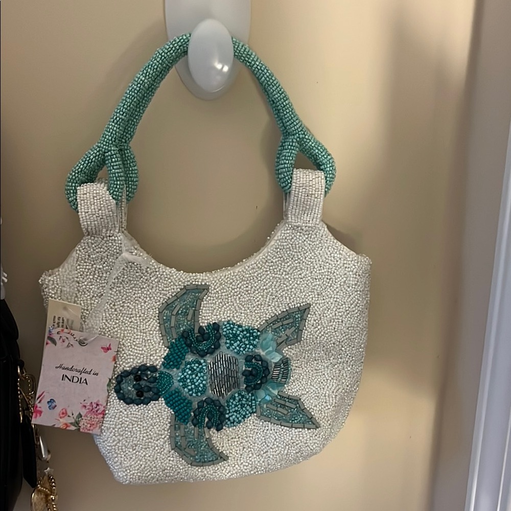 Handcrafted Beaded Turtle Design Bag